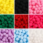 50 10 15mm Multicolor Soft Fluffy Ball Pompom Plush Balls for DIY Sewing Holiday (New)