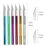Engraving Cutter with Blade Metal Handle, Craft Carving, Sculpture Paper, Non Slip Knife, DIY (New)