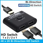 4K X 2K HDTV Bi Direction 2 Port Splitter Switch for Laptop  PS3 PS4 (New)