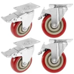 46057  3 inch Heavy Duty Swivel Casters with Silent Brake   360Â° Rotating (New)