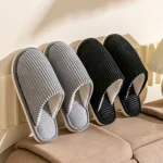 Winter Warm Plush Men Slippers Non Slip Soft Shoes Comfort Flat Heel Indoor (New)