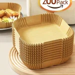 10 200 Disposable Air Fryer Paper Non Stick Kitchen Baking Airfryer Mat Oilproof Micro wave Barbecue (New)