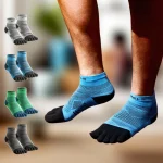 Men Five Finger Toe Socks Low Cut Running Blister Prevention Quick Drying Coolmax (New)