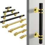 Luxury Solid Kitchen Cabinet Handles Drawer Knobs Zinc Alloy Black Gold Door Handles (New)