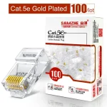 SAMZHE Cat5e RJ45 Modular Plug 8P8C Connector Ethernet Cable,Gold (New)