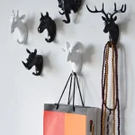 Wall Hanging Hook Vintage Deer Head Animal For Clothes Hat Scarf Key Horns (New)