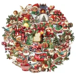50 Retro Christmas Party Decoration Christmas Gift Stickers Phone Cases, Water Cups, Tablet (New)