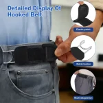 Functional Metal Buckleless Belts Hook Velcro Waist Buckle Comfortable Metal Hook Adjustable Elastic (New)