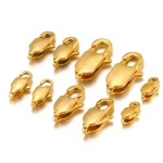 10 Stainless Steel Rectangle Lobster Clasps Necklace Hooks Bracelets Connector Findings DIY Chains (New)