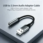 USB to 3.5mm Audio AUX Cable Adapter External Sound Card for Laptop Plug (New)