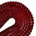 1 Strand Red Glass Beads 4 6 8 10 12mm Round Crystal Loose Spacer Bead for Jewelry (New)