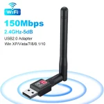 150Mbps Mini USB WiFi Adapter 2.4GHz with Antenna USB Wireless Network Card 802.11n g b (New)