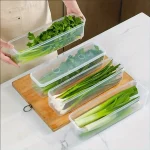 1 2 4 Refrigerator Storage Boxes With Lid Plastic Fresh Keeping Box Kitchen Scallions Cilantro (New)