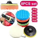 8 Car Polishing Pads Kit 3 4 5 6 7 Inch Foam Sponge Buffer Pad Buffing Disc (New)