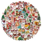 50 100 Christmas Collection Cartoon Graffiti Stickers DIY Luggage Speaker Skateboard Label Waterproof Stickers (New)