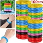 1 100 Mosquito Repellent Bracelets Waterproof Mosquito Bracelet DEET Free Anti Mosquito Insect Control Wristbands Universal (New)