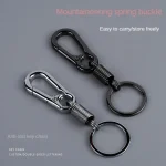 Spring Keychain Climbing Hook Car Keychain Simple Strong Carabiner Shape Keychain Accessories Metal (New)
