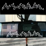 1 Auto Rearview Mirror Sticker: White Flame Design for Decoration For Car Motorcycle (New)