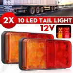 1 Pair 10LED Rear Tail Lights Lamps Lorry Truck Trailer Caravan Bus Motorhome (New)