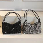Popular Trendy Womens Korean Style Handbag with Sequins   Versatile Single Shoulder Small Bag (New)