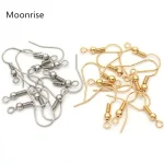 50 316 Stainless Steel Hypoallergenic Earring Hooks Fish Earwire with Coil and Ball (New)
