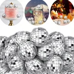 10 Mini Mirror Disco Ball Stage Light Reflective Rotating Bright Silver Glass Ball (New)