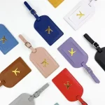 Stamped Leather Business Luggage Tag Suitcase Address Label Luggage Boarding Case Label Name (New)