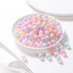 30 50 8 15mm Round Acrylic Transparent Frosted AB Color Loose Beads Spacer Beads For (New)