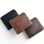 Trendy Splicing Fashion PU Retro Wax Oil Leather Short Style Mens Wallet Coin (New)