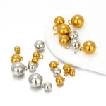 20 Stainless Steel Solid Ball Beads Charms Pendants for Necklaces Making DIY Jewelry (New)