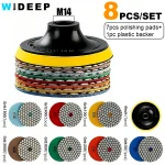 4inch 8 Diamond Polishing Pad Set, Dry Sanding Disc for Granite, Marble, Microcrystalline (New)