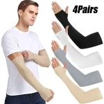 4 Pairs Summer Ice Silk Sun Protection Ice Sleeve Unisex Fashion Outdoor Sports (New)