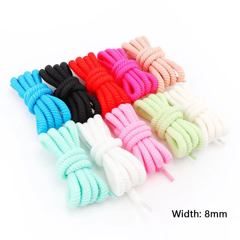Sa8439733dc1542d39d9615e376e276376 Round Shoelaces Quality 8mm Thicker Shoelace Running Sneakers Laces 100 120 140 160CM Boots Shoe (New) - Image 1