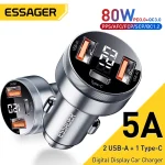 Essager 80W USB Car Charger PD USB Type C Quick (New)