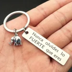 1 Inspirational Positive Energy Elephant Powdered Elephant Stainless Steel Keychain For Men, Car (New)