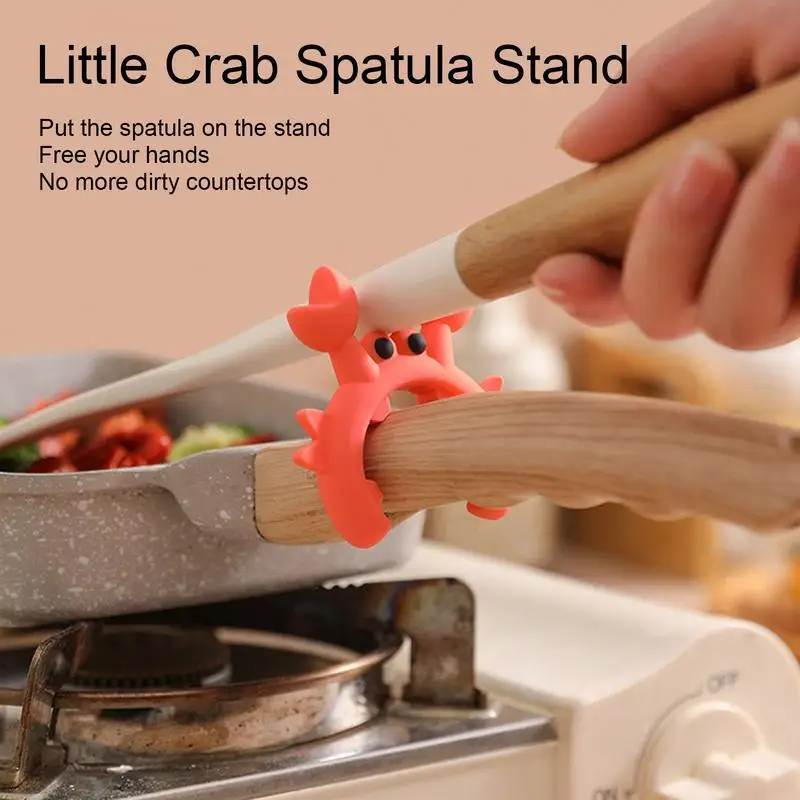 Sa8c8a4b7716f440eadd5522b8b13a628H Utensil Rest Crab Shaped Silicone Utensil Rest Countertop Ladle Holder Anti Overflow Stove Top (New) - Image 1