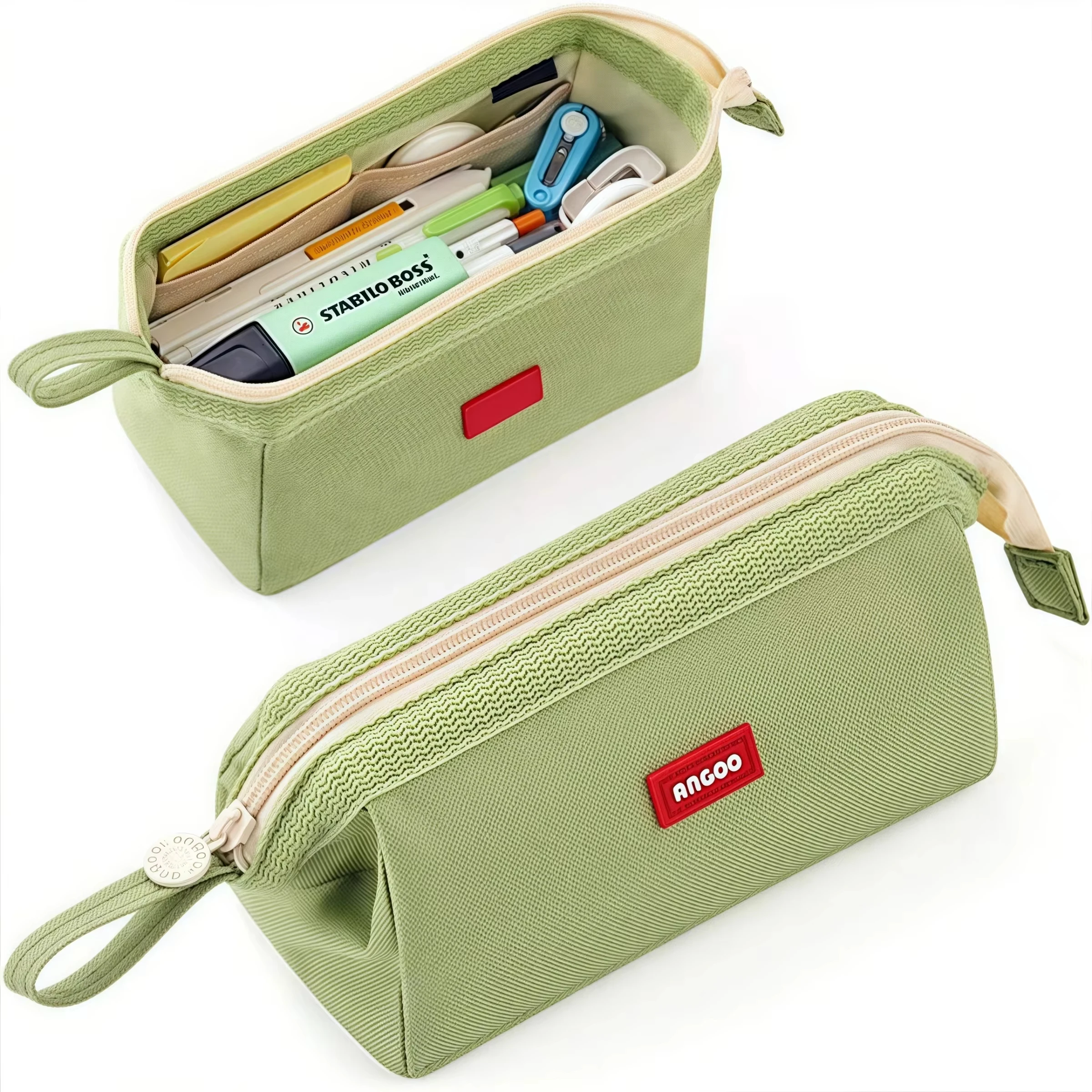 Sa914e5b3269c4b3d81883f0e9f425495b Large Capacity Pencil Case With Pen Holder Label Minimalist Student Stationery Storage Creative (New) - Image 1