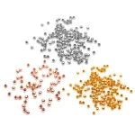 2mm 3mm Silver Gold Plated Brass Smooth Spacer Beads Tiny Metal Round Bead (New)