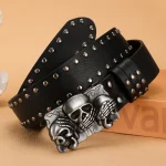 Women Belt High Quality Luxury Brand Punk Goth Rivet Black Jeans Unisex (New)