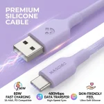 Skin friendly Silicone USB Type C Cable USB A to C Fast Charging Flow (New)