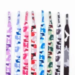 Colorful Shoelaces Camouflage Print Flat Shoe Laces For Sneakers AJ1&AF1 Boot Men And (New)
