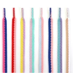 Two color Flat Shoelaces Off Sneaker White Shoe Laces Precision Weaving For AF1 Shoelace (New)