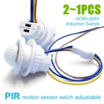2~1 AC85 265V Double Adjustable Delay PIR Sensor Detector Smart Switch Infrared Motion Sensor (New)