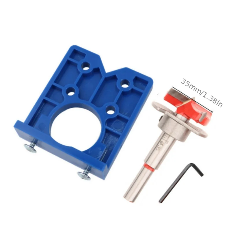 Saa7000fbe1fa44ebb042a9286c6370b1C 35mm Concealed Hinge Boring Jig Wood Furniture Door Cabinets Hinge Installation Tool Hinge (New) - Image 1