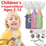 U Shaped Kids Toothbrush Food Grade Silicone Soft for 2 12Y Toddlers,360Â° Cleaning Gum (New)
