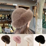 Thicken Plush Warm Fur Hat for women Fluffy Beanie winter Warm Thick Hat (New)