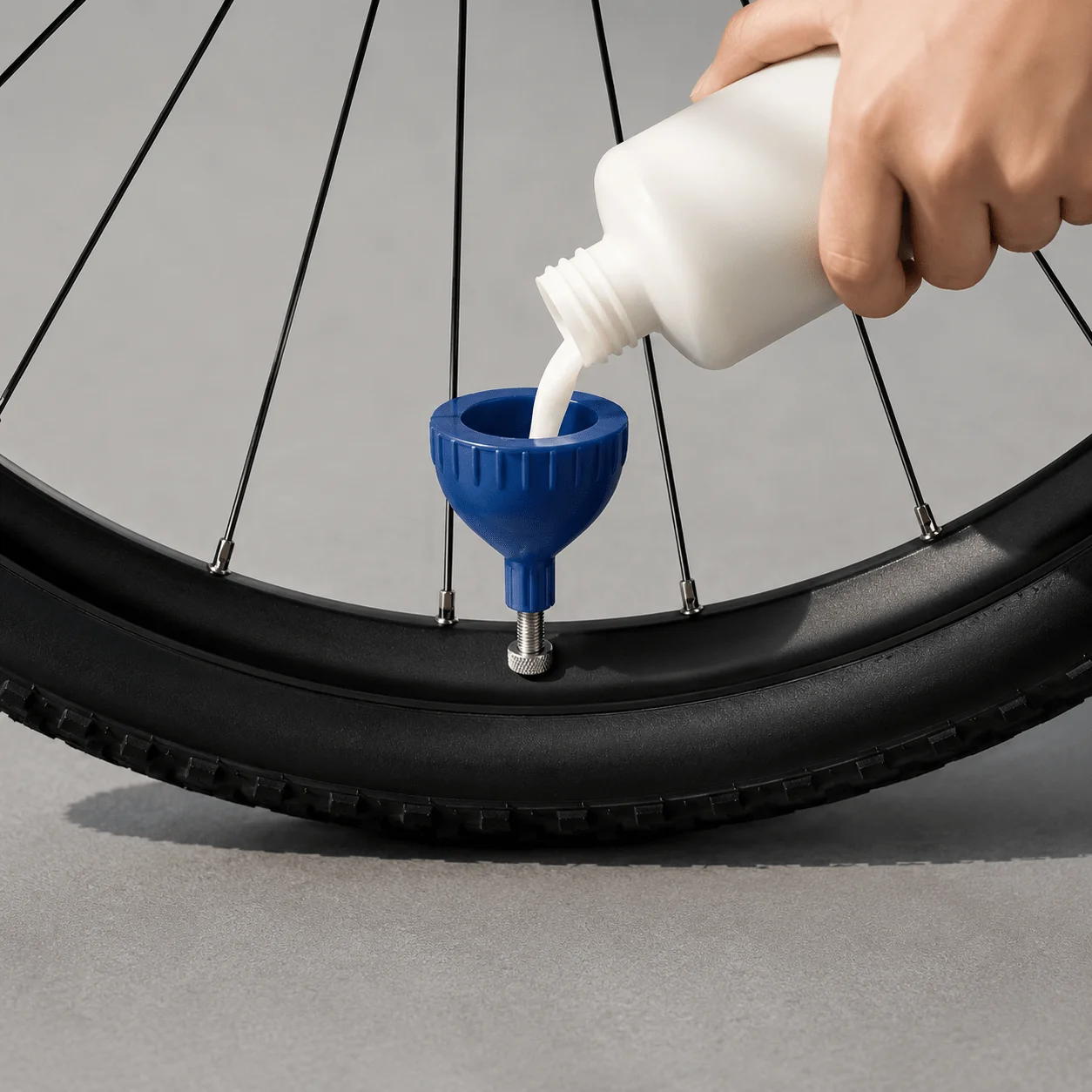 Sab21fb54507f466cad5a6c61ca713dc6C Tire Valve Funnel Refill Funnel for Bike Tyre Air Nozzle Filling Tool Bicycle (New) - Image 1