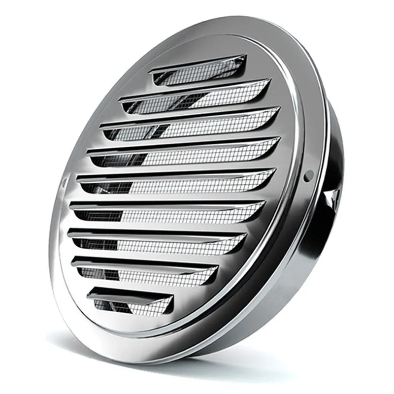 Sab5a1334fa054d438ddd5ff7b30f0ff3y Stainless Steel Exterior Wall Air Outlet Vent Grille 70 200mm Round Duct Cap Air (New) - Image 1
