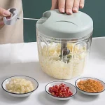 500 900ML Manual Meat Mincer Garlic Chopper Rotate Garlic Press Crusher Vegetable Onion Cutter (New)