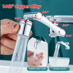 Universal Metal Copper Kitchen Faucet Aerator Extender 1080Â° Rotation Spray Head Tap Extension (New)